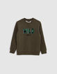 Sweat khaki typo punch needle effect boy-1