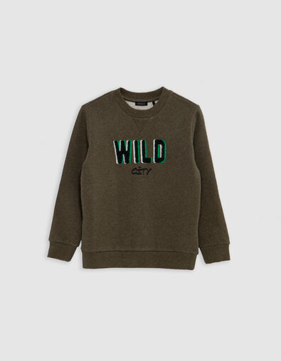 Sweat khaki typo punch needle effect boy - IKKS