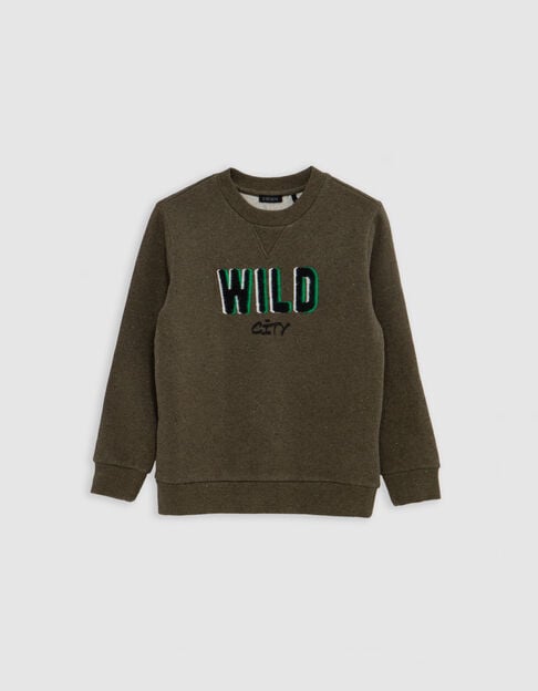 Sweat khaki typo punch needle effect boy - IKKS