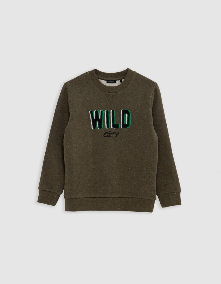 Sweat khaki typo punch needle effect boy-1