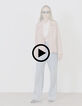 Blouson rose cuir délavé esprit motard Femme-9