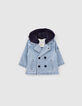 Baby boys’ denim hooded pea coat with embroidered back-1