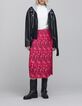 Roze plooirok met origamibloemenprint voor dames-1