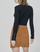 Women’s black fine knit sweater with buttoned cuffs-2