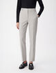 Pantalon de tailleur cigarette beige rayures tennis Femme-2