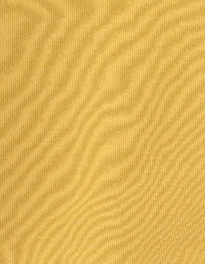 Gelbes Jungensweatshirt mit geflocktem Veloursschriftzug - IKKS