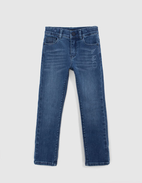 Jean SLIM bleu ultra-résistant print et embossage garçon - IKKS