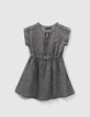 Robe grise en Lenzing&trade; Tencel Lyocell&trade;avec clous fille-1
