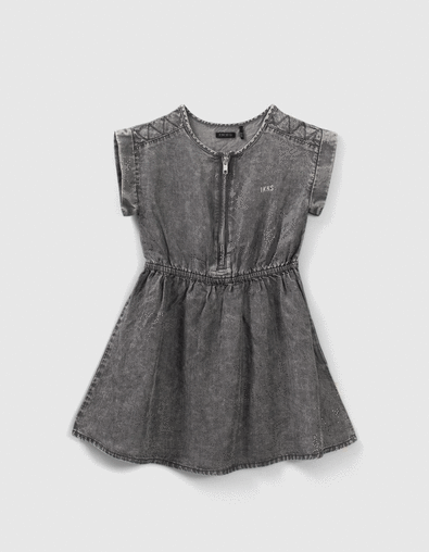 Robe grise en Lenzing&trade; Tencel Lyocell&trade;avec clous fille - IKKS