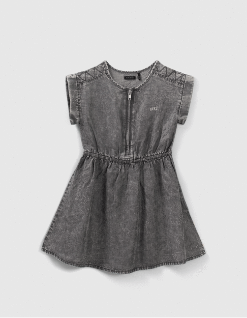 Robe grise en Lenzing™ Tencel Lyocell™avec clous fille