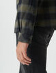 Camisa cuadros slim caqui y negro hombre-6