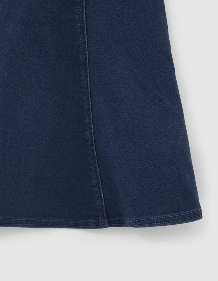 Mädchenskaterkleid aus Jeansstoff mit Stickerei-5