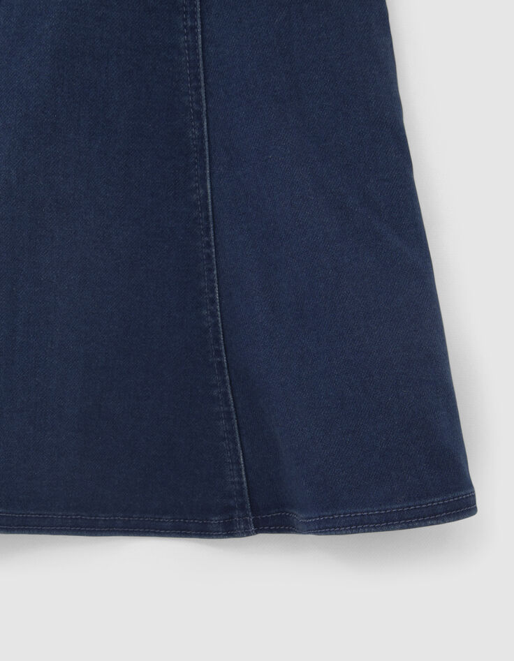 Robe patineuse en jean brut brodée fille-4