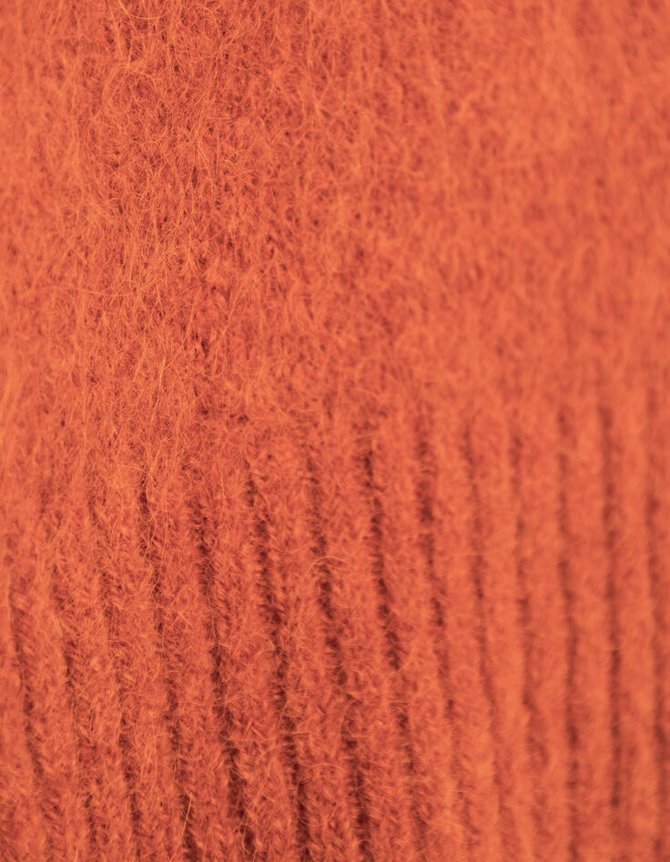 Orange oversized V-neck sweater Woman-9