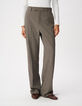 Pantalon de tailleur beige motif pied-de-puce Femme-2