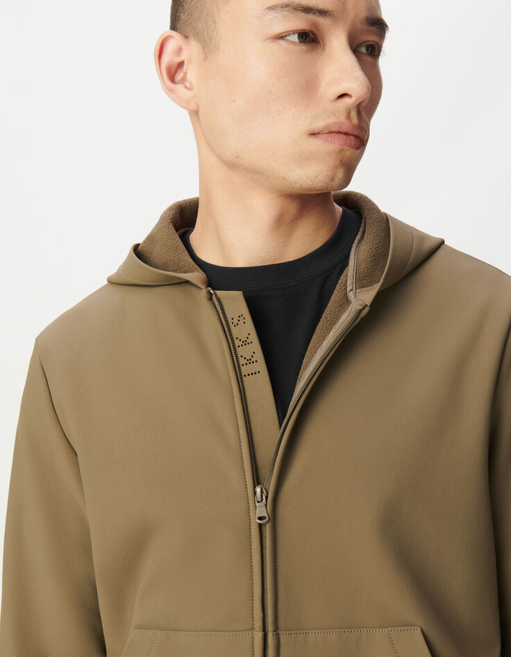 Herrenstrickjacke mit Kapuze beige WATERPROOF BREATHABLE-4 Herrenstrickjacke mit Kapuze beige WATERPROOF BREATHABLE-4