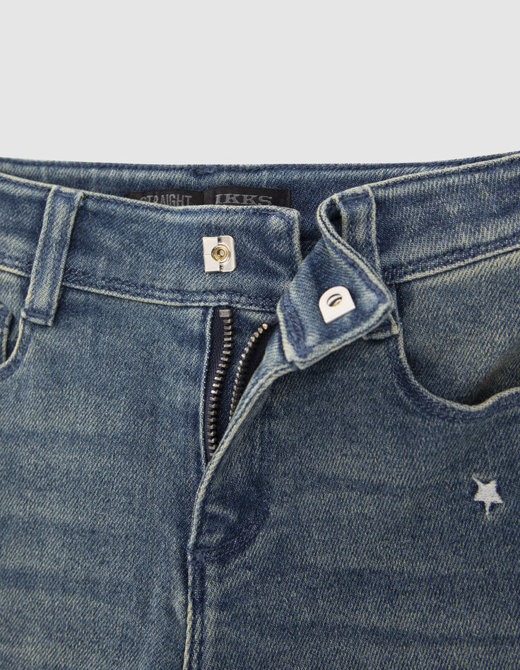 Blaue STRAIGHT-M&auml;dchenjeans mit Patches-5
