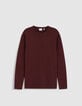 Pull prune tricot flamm&eacute; Homme-1