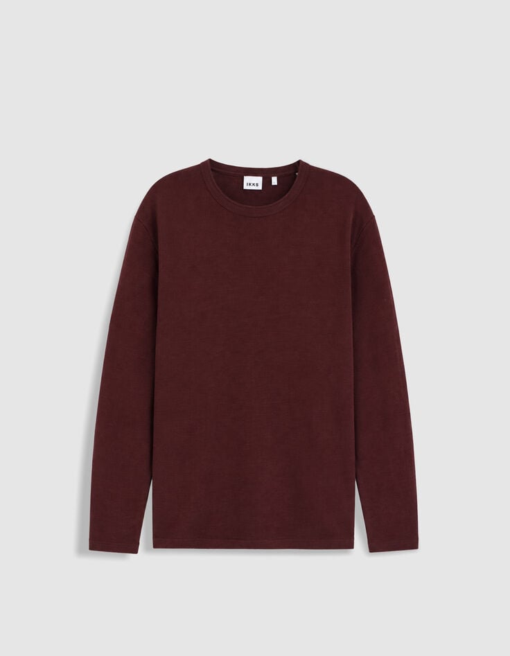 Pull prune tricot flamm&eacute; Homme-1