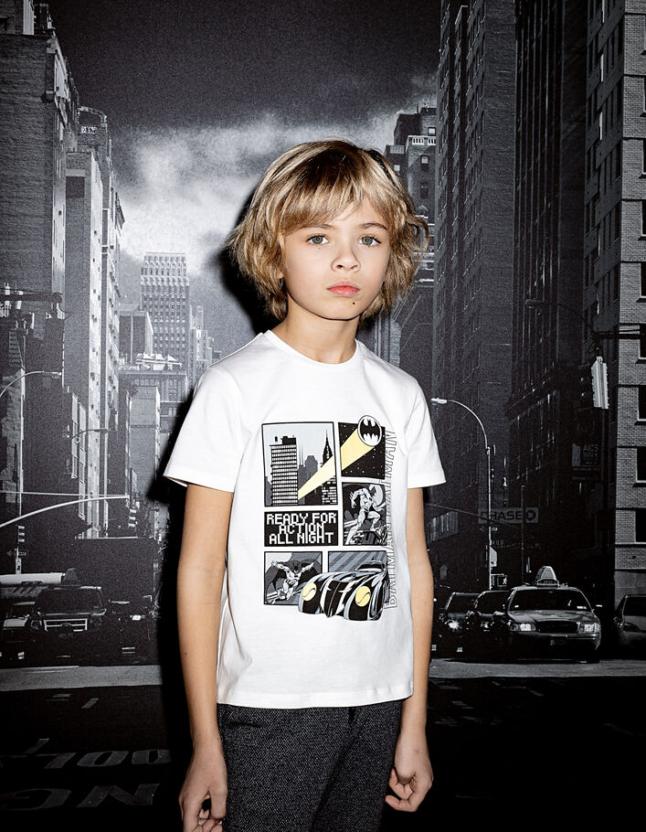 Camiseta Batman blanco roto con visuales estilo cómic niño - IKKS