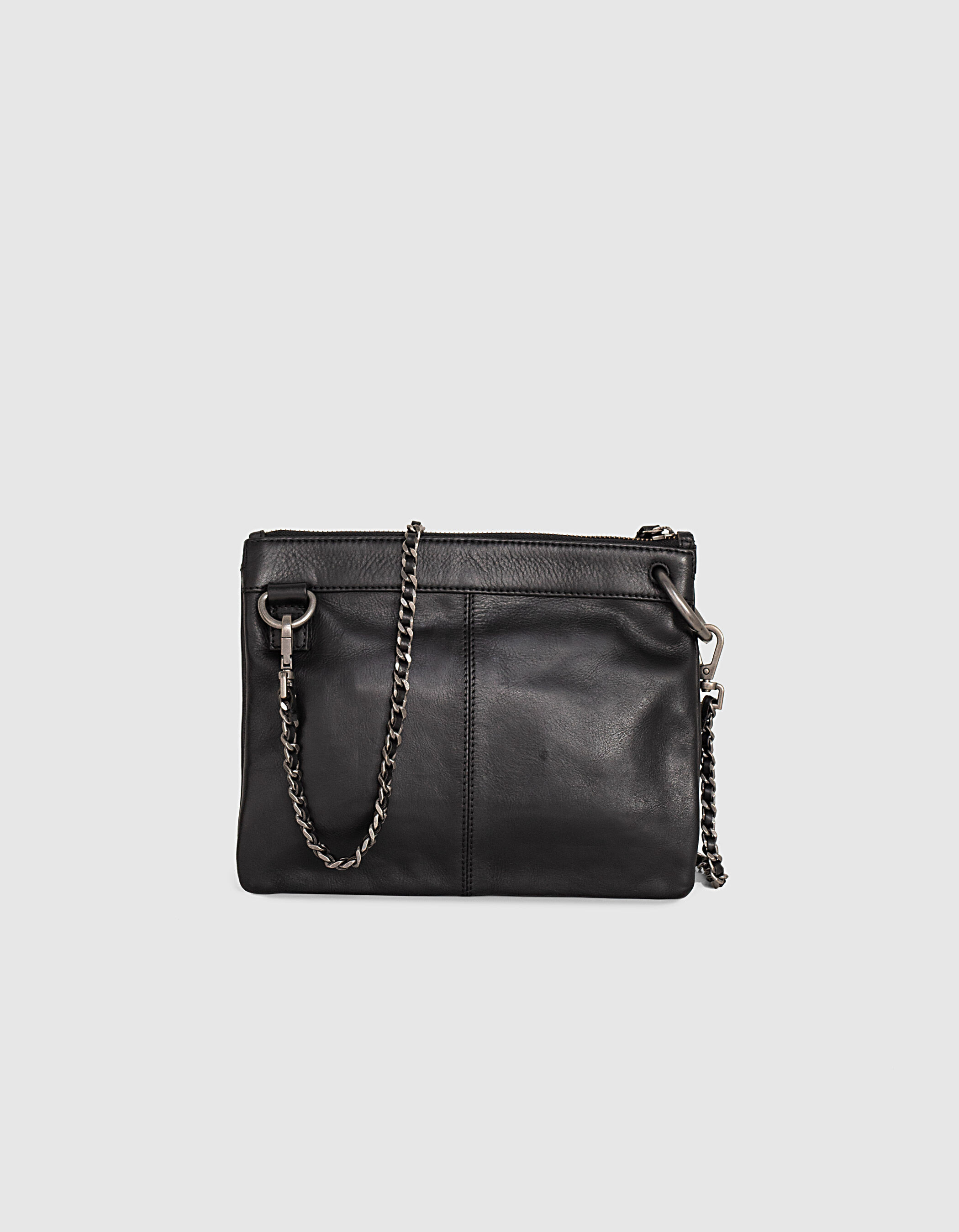 Bolso doble cartera The Reporter cuero negro mujer