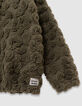 Sweat kaki jacquard sherpa léopard garçon-7