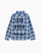 Boys&rsquo; navy check print shirt-3