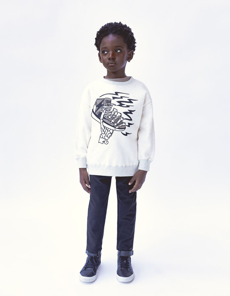 Grijze TAPERED jeans elastische taille jongens-7