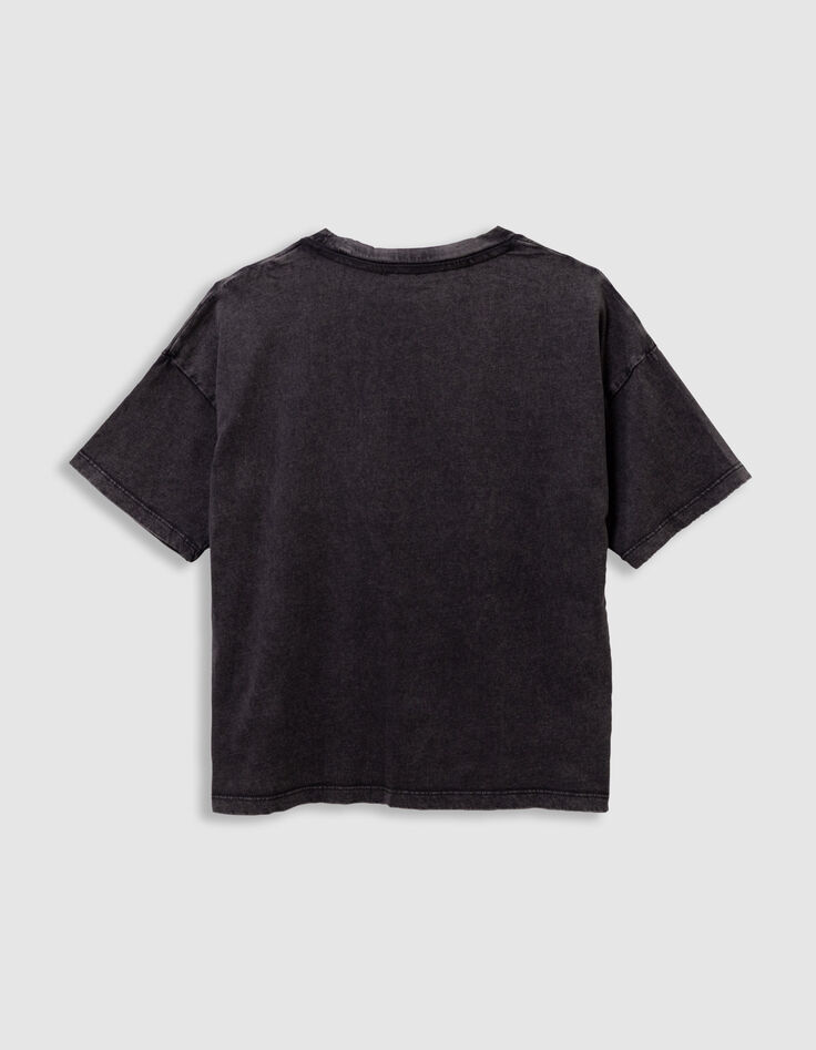 Camiseta gris algodón mensaje y mariposa niña-4