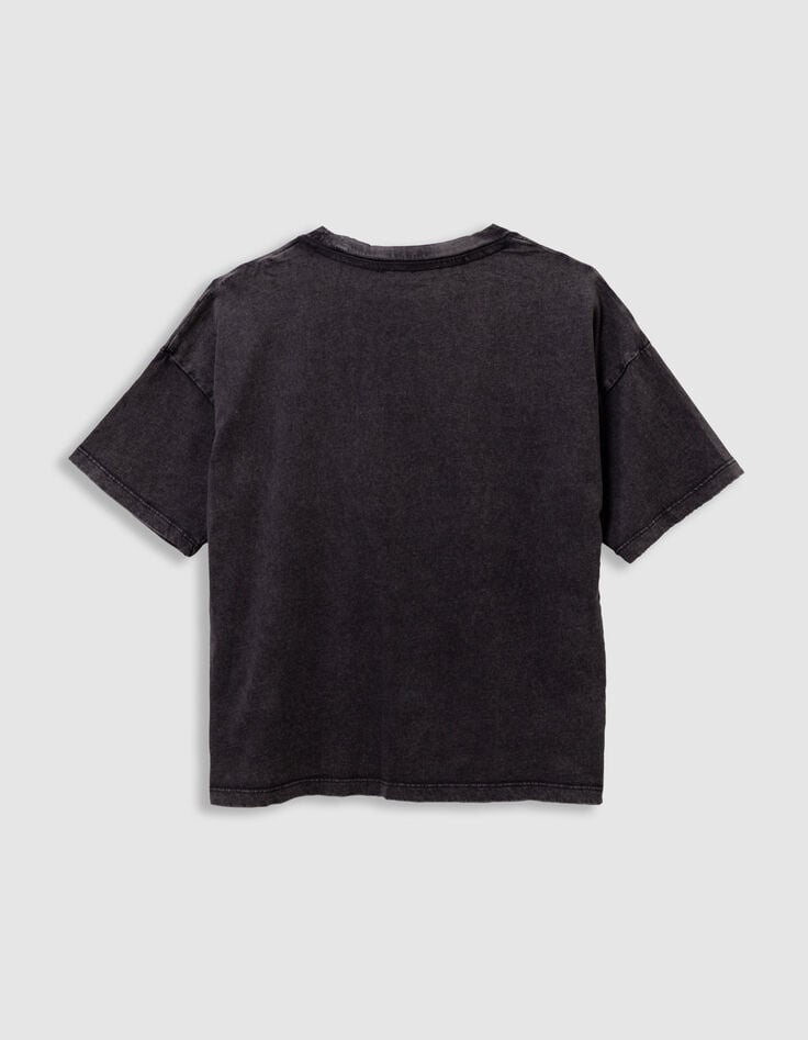 Camiseta gris algodón mensaje y mariposa niña-4 Camiseta gris algodón mensaje y mariposa niña-4