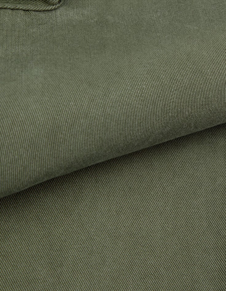 Fluid khaki cargo pants for girl-3