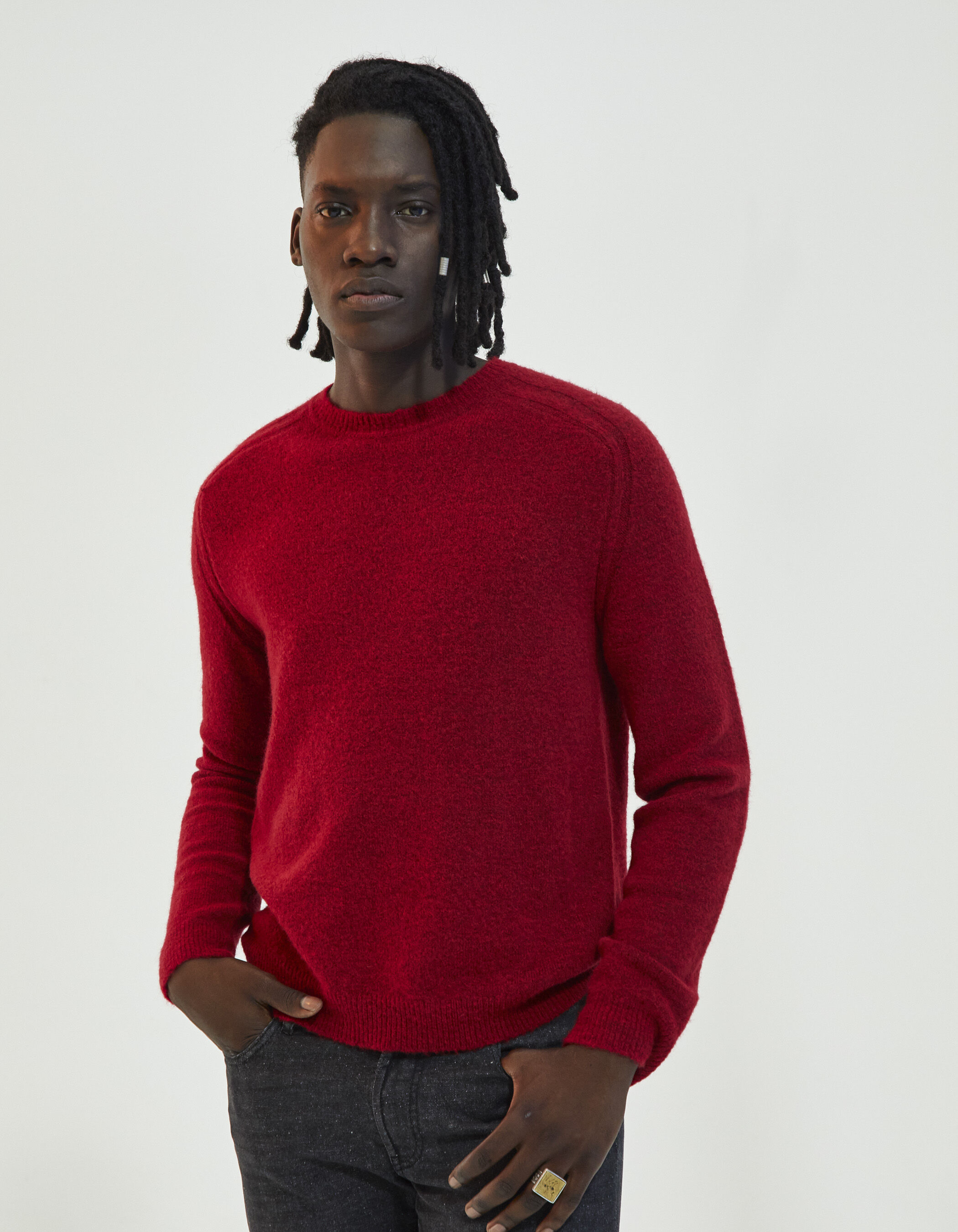 Mens red crew new arrivals neck sweatshirt