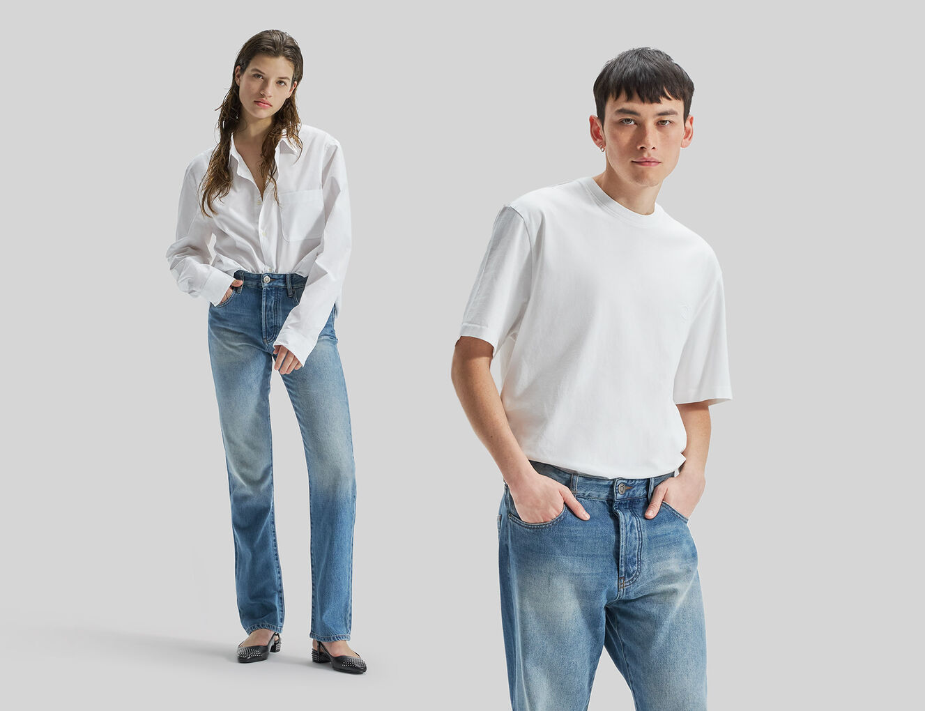 Unisex indigo WATERLESS denim REGULAR Gender Free jeans - IKKS-2