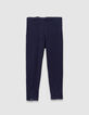 Girls’ navy XL polka dot and ribbed reversible leggings-4