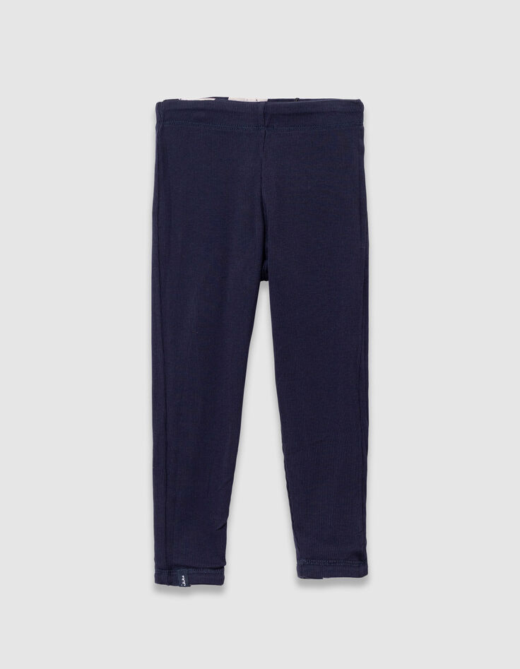 Girls’ navy XL polka dot and ribbed reversible leggings-4