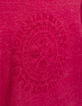 Girls’ fuchsia pink T-shirt dress, press studs down front-5