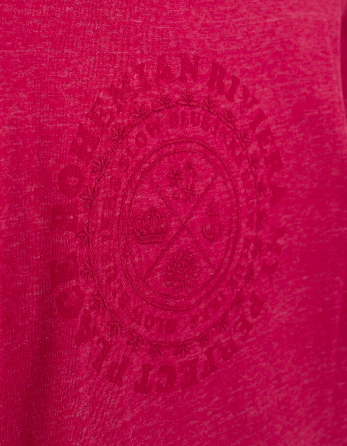 Girls’ fuchsia pink T-shirt dress, press studs down front - IKKS