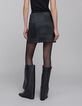 Jupe courte gris maille Milano effet patchwork Femme-6