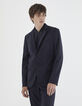 Veste marine knitlook à parmenture URBAN LAB Homme-2