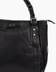 Women’s The Artist black leather bag + fringes -4