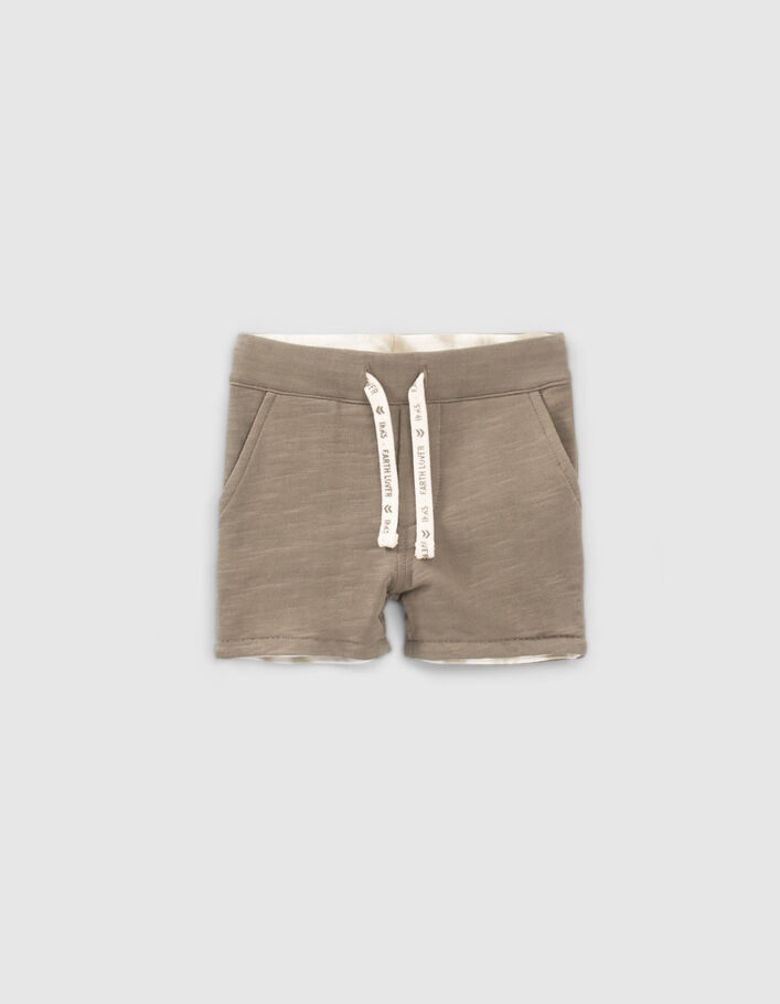 Baby boy’s khaki tie-dye reversible shorts - IKKS