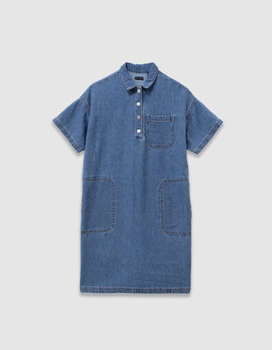 Vestido vaquero azul para ni&ntilde;a - IKKS
