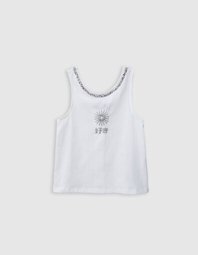 Wit topje sierstrikjes achter meisjes - IKKS