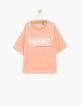 Korallenrotes M&auml;dchen-T-Shirt PARADISE-2