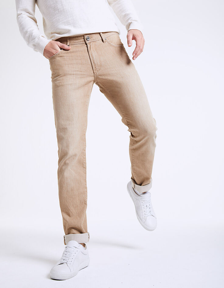 Men's beige Salvation slim jeans-1