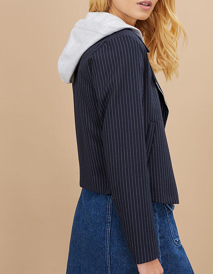 Veste marine à rayures tennis avec capuche I.Code-3