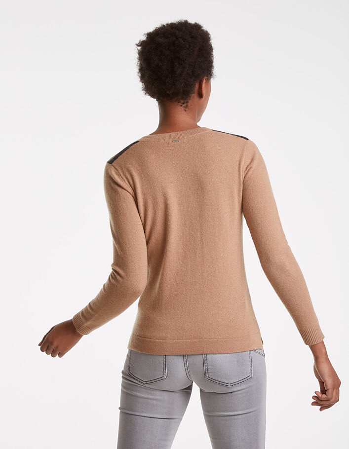Women's taupe cashmere sweater - IKKS