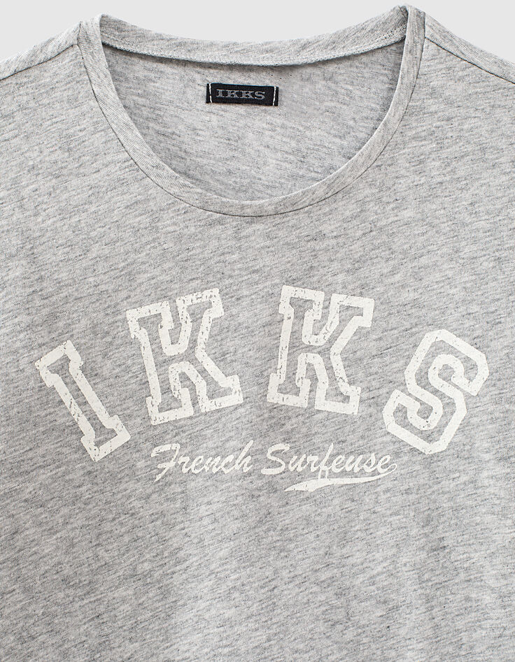 Graues und blaues Mädchen-T-Shirt aus Mischgewebe-3