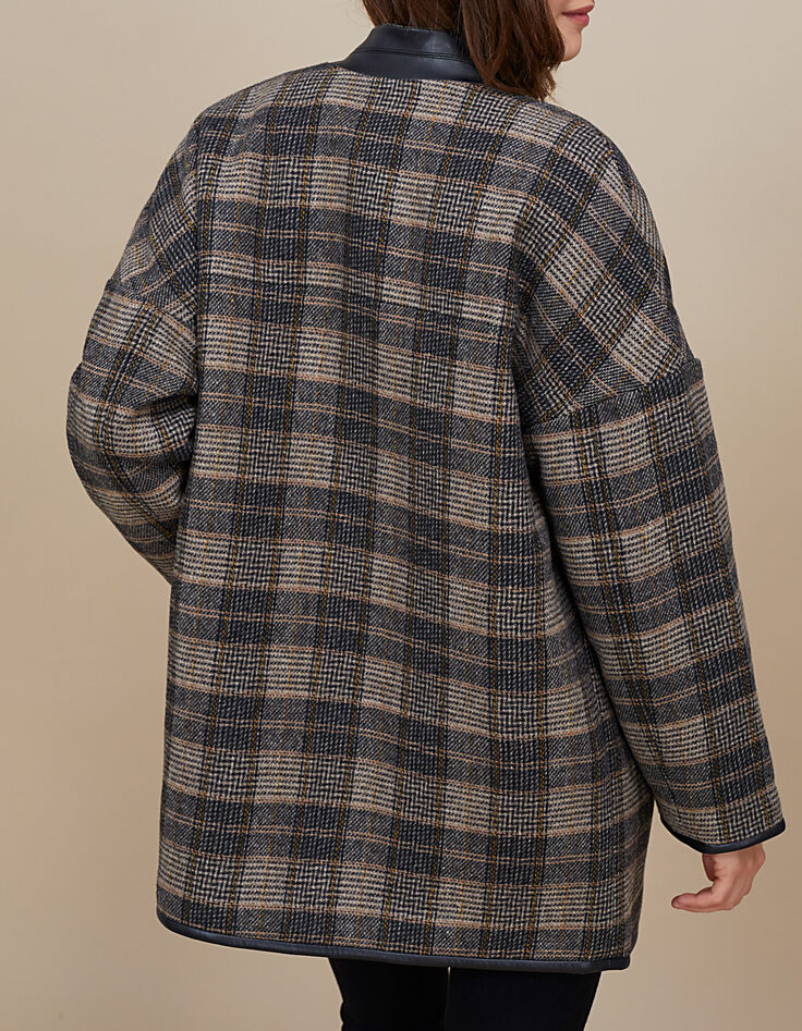 Manteau fauve à carreaux I.Code-3 Manteau fauve à carreaux I.Code-3