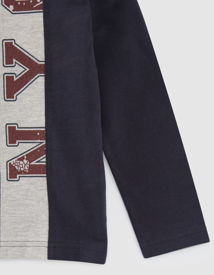 Rugbystil Jungen-Polo marineblau, grau und bordeaux  -5